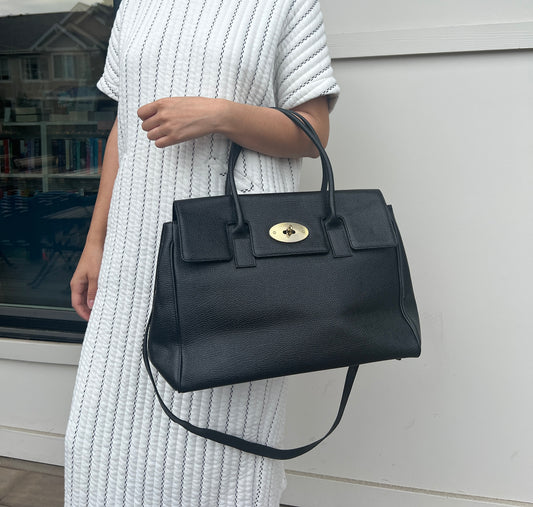 Gianni Conti Genuine Leather Black Handbag