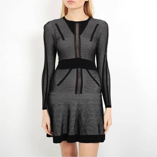 Other Stories Black & White Mesh Dress, Size S