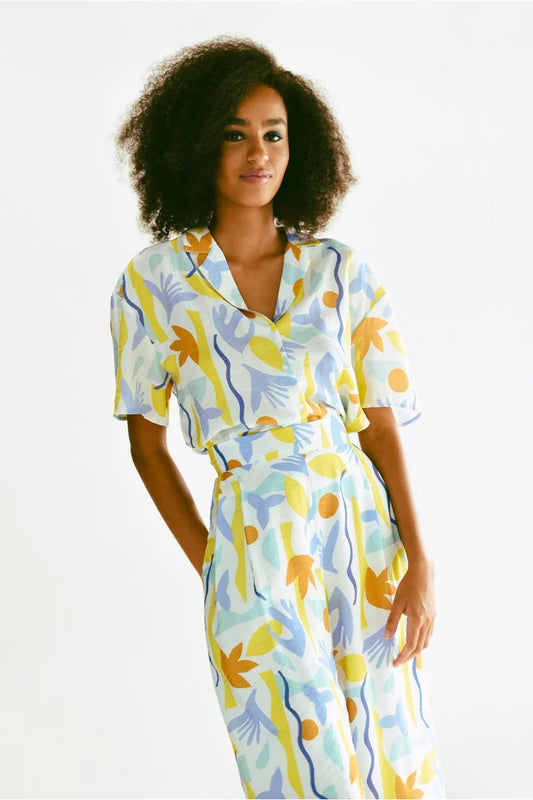 Lili Sidonio Colorful Abstract Top, Size M