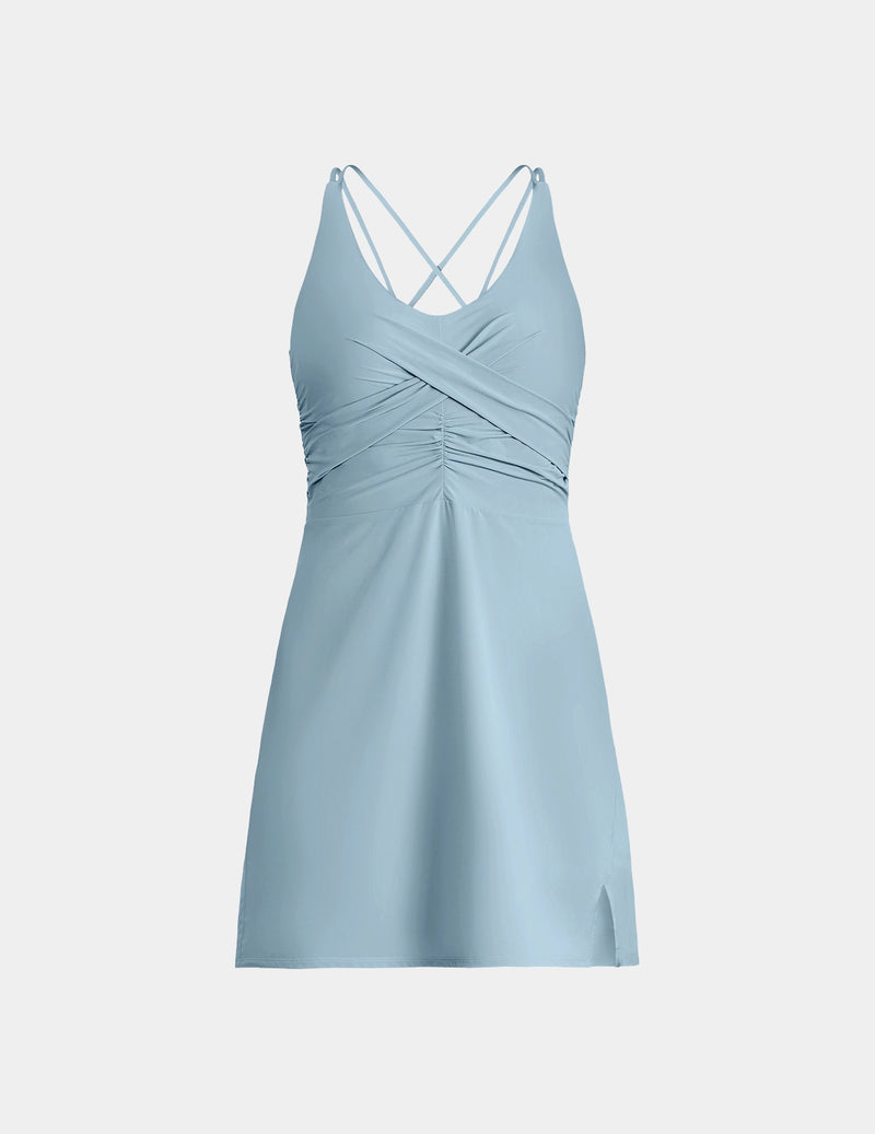 NWT Knix Baby Blue Studio V-Neck Dress, Multiple Sizes Available