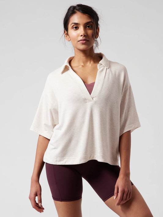 Athleta Cozy Cream Top, Size M