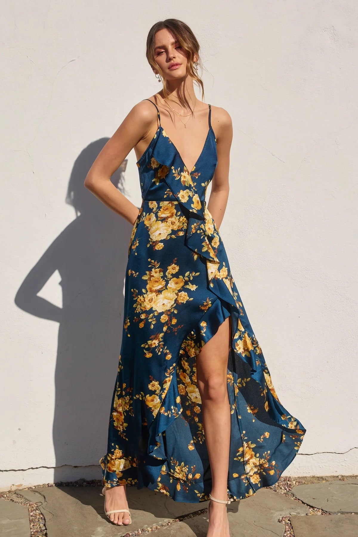 The Latest Scoop Blue Floral Maxi Dress, Size S