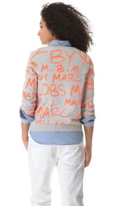 Marc Jacobs Neon Marker Signature Sweater, Size L