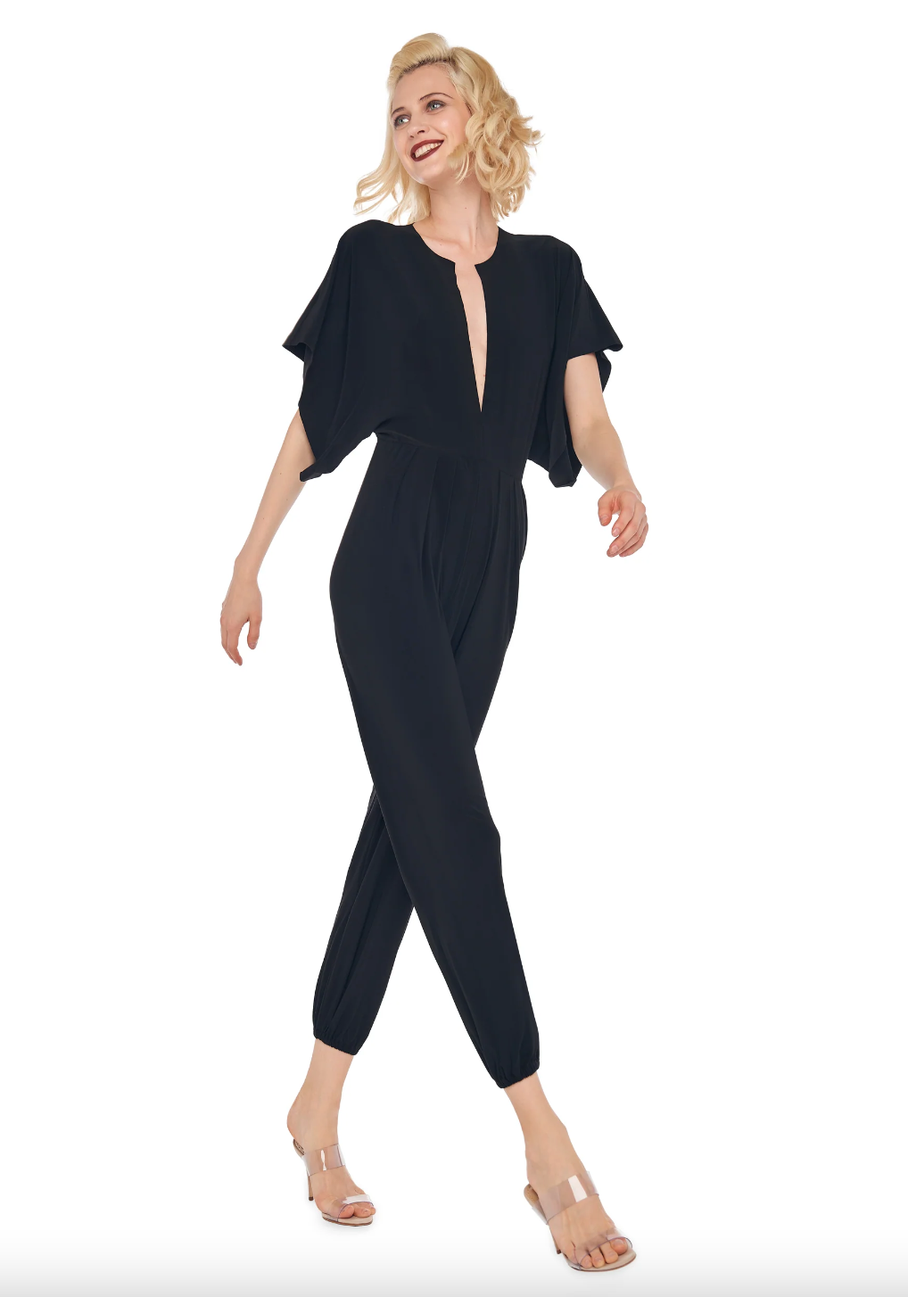 Norma Kamali Black Rectangle Jog Jumpsuit, Size L