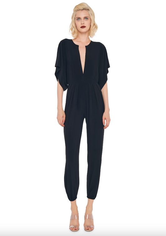 Norma Kamali Black Rectangle Jog Jumpsuit, Size L