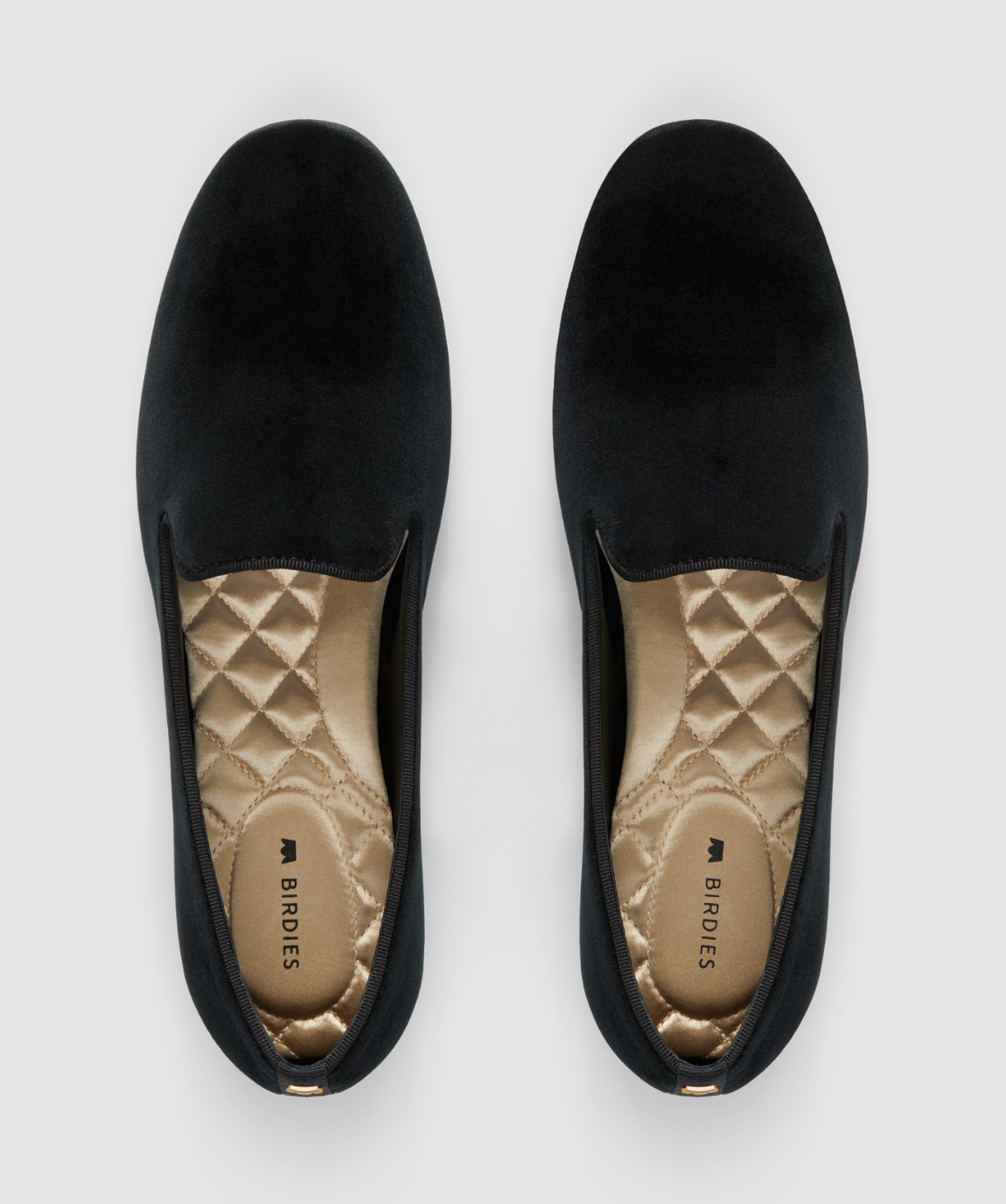 Birdies The Starling Black Velvet Loafers, Size 7