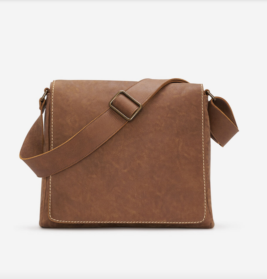 Roots Raiders Brown Genuine Leather Satchel Bag