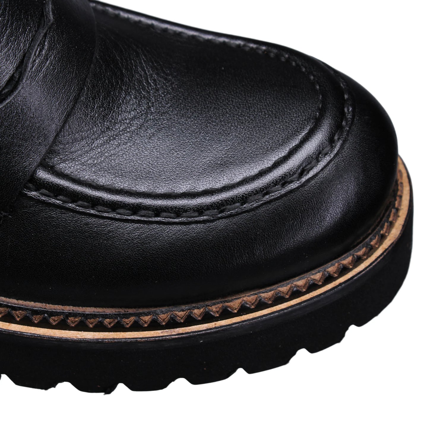 Bueno Black Genuine Leather Loafers, Size 9