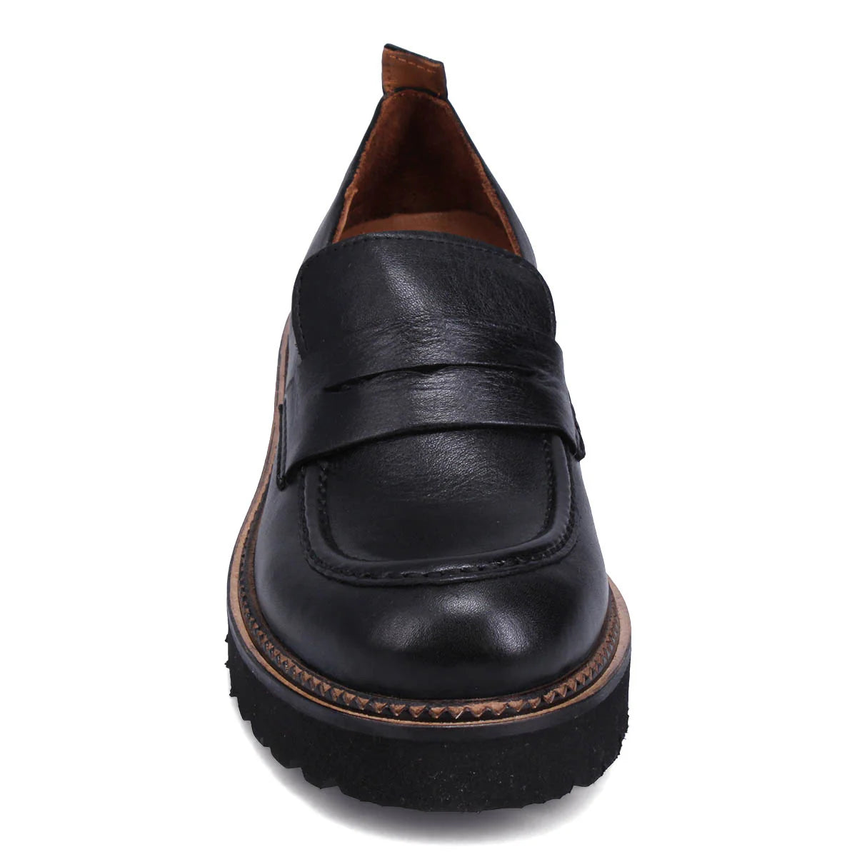 Bueno Black Genuine Leather Loafers, Size 9