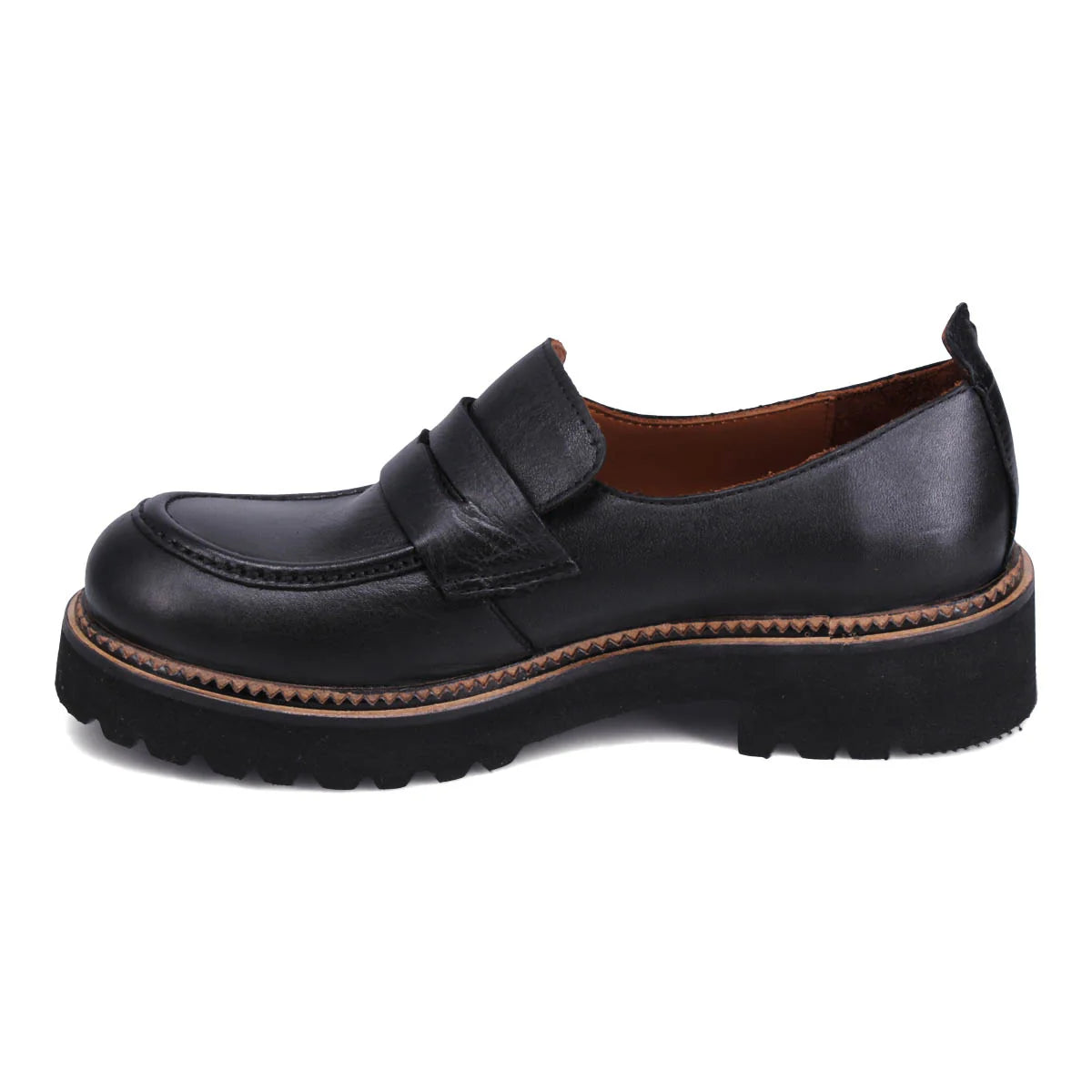 Bueno Black Genuine Leather Loafers, Size 9