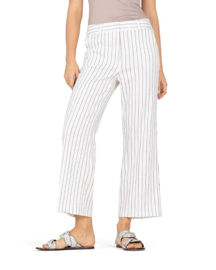 Cambio White Pinstripe Pants, Size 8