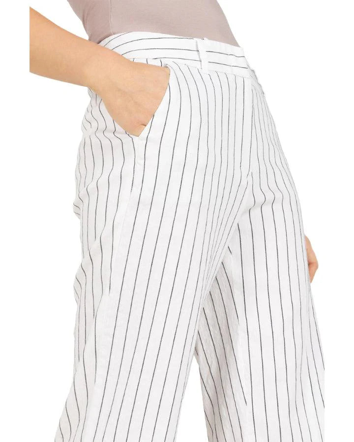 Cambio White Pinstripe Pants, Size 8