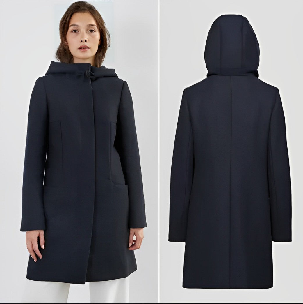 Babaton Navy Wool Blend Coat, Size S